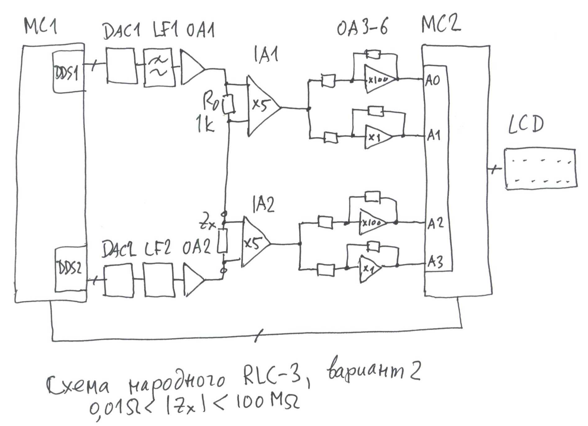 Измеритель rlc схема