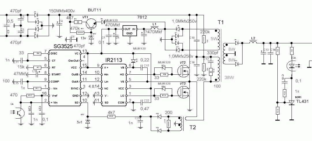 Схема ибп на sg3525