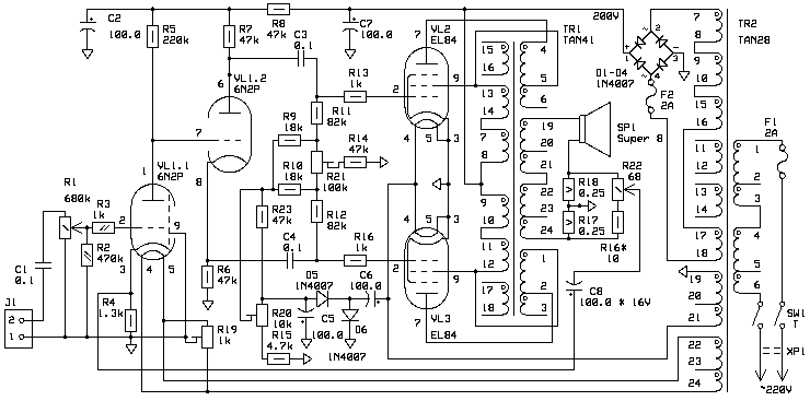 Marshall 18 watt схема